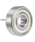Tough As Nails Double Shielded Deep Groove Ball Bearings 15mm X 42mm X 13mm Chromium Steel Chrome Alloy showing 13mm thickness.