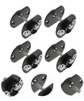 Top Shelf Pin Style Sectional Sofa Connectors Heavy Duty Couch Brackets Rock Solid Construction close-up view of black metal brackets