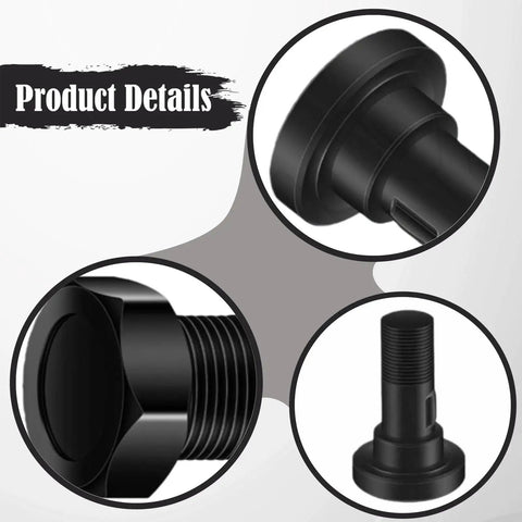 Rotary Cutter Bolt Kit With Washers And Lock Nuts For Mower Replacement, 2 piece close-up details of black metal construction