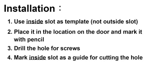 Installation steps for Solid Brass Mail Slot With Interior Back Plate In Matte Black Built Tough With Heavy Gauge Wrought Brass Spring Tension Design Keeps Flag Closed Overall 10 By 3 Inches Indoor Or Outdoor Ready Includes Mounting Screws 1 Pack Made In Taiwan