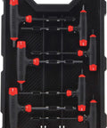 14 Piece Hex Key Set With T Handle For Max Torque And Leverage, Black Oxide Steel L Keys, in Storage Rack, Top View