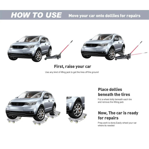 How to use Heavy Duty 4 Tire Wheel Dollies Boasting A Badass 6000 Pound Capacity for easy vehicle repairs step by step
