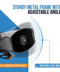 Hella Loud 100W Car Siren Horn with adjustable metal frame and mounting holes for easy installation and precise direction.
