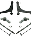 Front Steering Suspension Repair Kit Includes Lower Control Arms With Ball Joints Sway Bar Links and Tie Rods for stable driving.