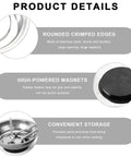 Product details of Two Pack Magnetic Parts Tray Set, Heavy Duty Stainless Steel 3 Inch Round Magnetic Trays For Mechanics