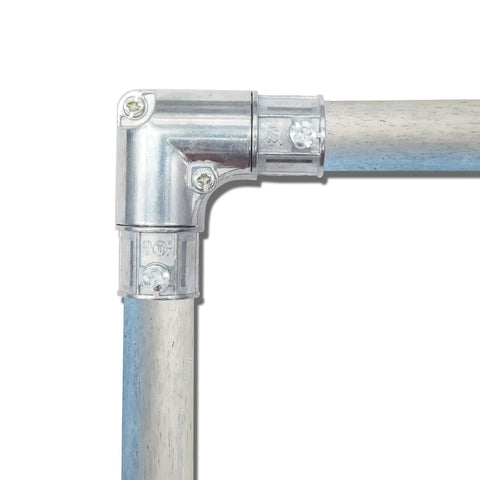 Ten Pack One Half Inch EMT To EMT 90 Degree Inside Corner Pulling Elbows Zinc Die Cast Conduit Fittings Cap Elbow With Set Screw Combo Head CULus Listed