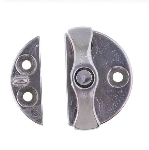 Premium Marine Grade 316 Stainless Steel Deck Hardware Round Twist Lock Latch For Boat Doors, showing 43mm knob and mounting holes.