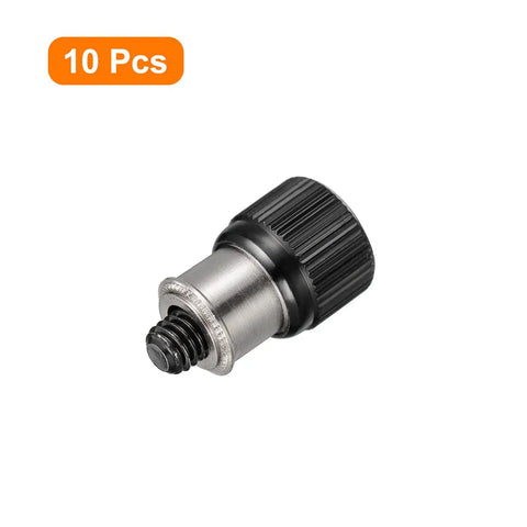 M6 Knurled Spring Loaded Thumbscrew Black with aluminum knob, stainless steel, for PC cases, includes 10 pack.