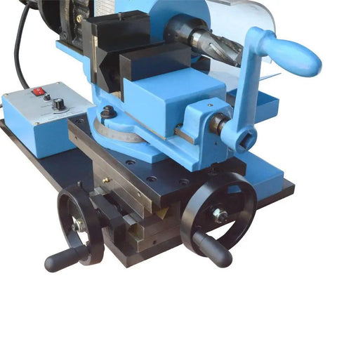 Rock Solid Electric Tube Pipe Notcher One Horsepower Plug And Play Rig Running Steady 280 RPM with blue swiveling vise.