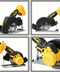 Heavy Duty Circular Saw Packin Serious 20000 RPM High Speed Power And Seamless 4 Speed Control Settings For Precision Cuts, top view angle.
