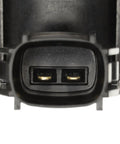 Close-up of heavy duty fuel pump replacement connector with two pins, designed for domestic vehicles. Smooth rock solid flow.