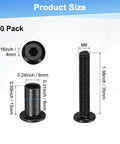 20-Pack M6 X 35Mm Hex Socket Cap Bolts, Black Carbon Steel Furniture Hardware For Cabinet Assembly And Diy Projects with size dimensions