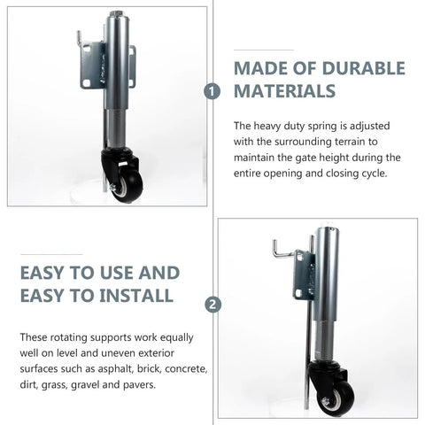 2 Inch Pu Spring Loaded Swivel Caster Wheel With Iron Plate For Heavy Duty Sliding Gate And Door Support showcasing durable materials and adjustable spring.