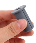 Upgrade Your Space With This Killer Silicone Cable Grommet Kit. Features Six 3/4 Inch Pass Thru Holes That Crush Wire Chaos While Dodging Dust And Bugs For A Sleek Home Office Setup Total Game Changer. gray silicone cable grommet, hand holding, 3/4 inch pass-through hole