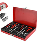 Heavy-Duty 88-Piece Thread Repair Kit for M6 M8 M10 with taps, drills, inserts in red case, durable steel alloy set for engines