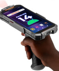 Hand holding Android 14 Barcode Scanner With Beast 6 Inch Screen 16 Hour Battery Life 1D 2D QR Code Scanning SE4710 Zebra Scanning Engine