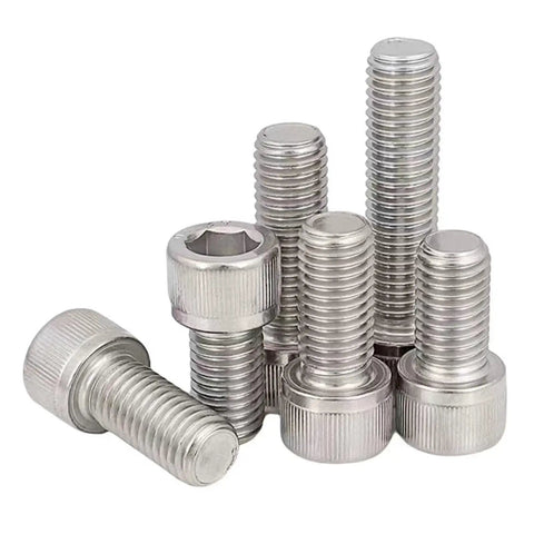 Bad Boy M2.5 X 17mm Socket Head Cap Screws, Allen Key Drive 304 Stainless Steel With Corrosion Resistance And Full Thread Bright Finish, DIN912 Metric Fasteners, 30 Pack Of Heavy Duty Power Bolts stacked in various orientations.