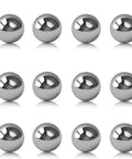 Top Shelf 12 Pack One Inch Chrome Steel Bearing Balls Heavy Duty Precision Sphere Parts arranged in two rows.