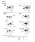 Built Tough Rotary Cylinder Pneumatic Actuator dimensions and specifications for 90 to 180 degree rotation, suitable for industrial applications.