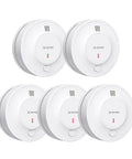 Five Pack Photoelectric Smoke Detectors With 10 Year Sealed Battery UL Certified, white casing, essential home safety gear.