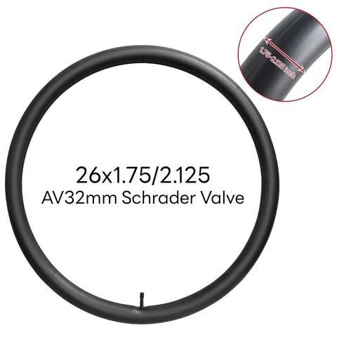 26 Inch Bike Inner Tube Fits 26 X 1.75 To 2.125 AV32mm Schrader Valve Multi Fit For Mountain Road City Cruiser Bikes Reliable Replacement Tube