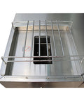 Top view of Industrial Dual-Motor Shredded Meat Cutting Machine with safety grill, stainless steel exterior, heavy-duty design.