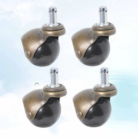 Antique Bronze Swivel Caster Wheels Built For Low Pile Carpet, set of four, easy to swap for office chairs or home furniture.