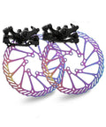Rock Solid Rear Brake Kit With Mechanical Linear Pull Disc Caliper And 160mm G3 Rotor built heavy duty for mountain bikes, colorful rotors and calipers.