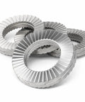 Heavy Duty 304 Stainless Steel Double Layer Locking Washers Anti Loosening Belleville Spring Fasteners stacked for 7/8 inch automotive builds.
