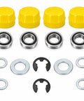 Heavy Duty Front Wheel Bearing And Axle Rebuild Kit For Riding Lawn Mowers With Tough As Nails 3 4 Inch Spindle Support and parts layout