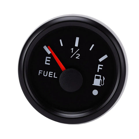 Zero Guesswork Fuel Sender Unit And Gauge Kit 12 Inch Stem With Crisp Real Time Display 240-33 Ohm Range dial showing fuel level.