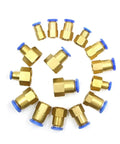 Pro Grade Pneumatic Quick Connector Air Fitting Brass For 4mm To 12mm Hose 1/8 Inch To 1/2 Inch Female Threads Quick Release Coupler