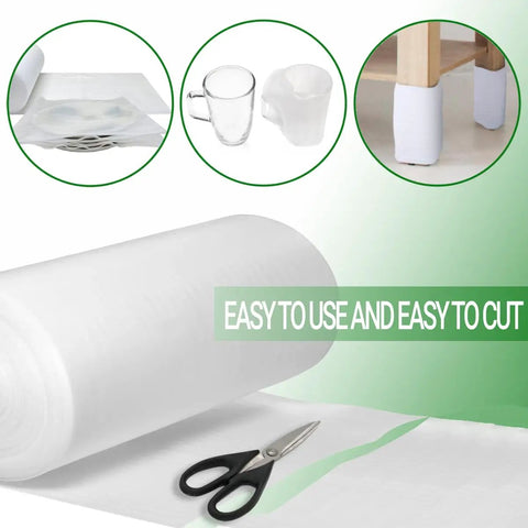 Badass Thick Foam Wrap Roll Moving Supplies 16 Inches Wide By 160 Feet Long Heavy Duty Furniture Padding with scissors for cutting.