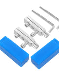 Rock Solid 2 Set Silver Screw Tap Extractor Kit For Tough Broken Bolt Removal And Damaged Thread Repair Without Ruining Surrounding Areas On Pipes And Fasteners, silver metal tool set with blue case