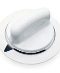 Beefed Up Dryer Timer Knob With Metal Ring Replacement For GE Hotpoint Dryers White With Chrome Trim Black Indicator