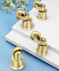 Solid Brass Furniture Casters Straight Up Heavy Duty Swivel Wheels Vintage Round Cup Base on a white surface with gentle rollers.