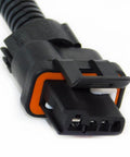 Heavy Duty Alternator Conversion Wiring Harness Slick Plug And Play Adapter close-up of connector for Delco CS130 CS121 to Denso swap.