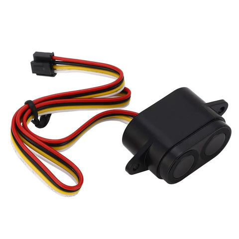 Rock Solid IP67 Waterproof Ultrasonic Distance Sensor Module With UART Output For Robot Obstacle Avoidance, Wide 30 To 60 Degree Field Of View, 3.3 To 12V Power, Plug And Play For Easy Automatic ZControl, black module with wires