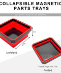 Must Have Collapsible Magnetic Parts Tray With Double Sided Magnetic Base Four Point Five Inch Silicone Bowls Foldable Organizer