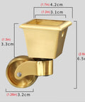 Solid Brass Furniture Casters Set Of 4 With 32Mm Hella Smooth Swivel Wheels Antique Gold Finish dimensions and features shown