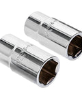 Badass Mini Dual Head Socket Wrench Set For Car Guys And Bike Riders 17 Mm 19 Mm 21 Mm 23 Mm showing chrome socket heads in 17mm and 21mm sizes.
