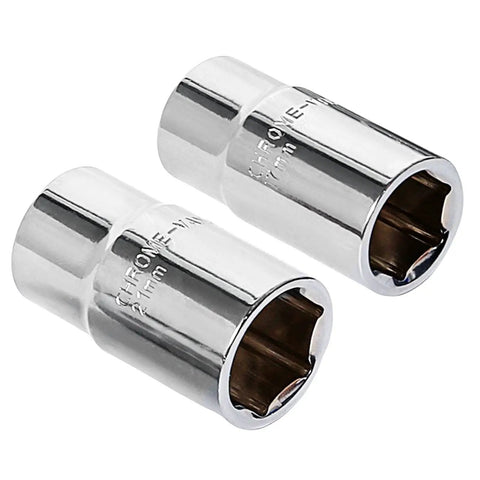 Badass Mini Dual Head Socket Wrench Set For Car Guys And Bike Riders 17 Mm 19 Mm 21 Mm 23 Mm showing chrome socket heads in 17mm and 21mm sizes.