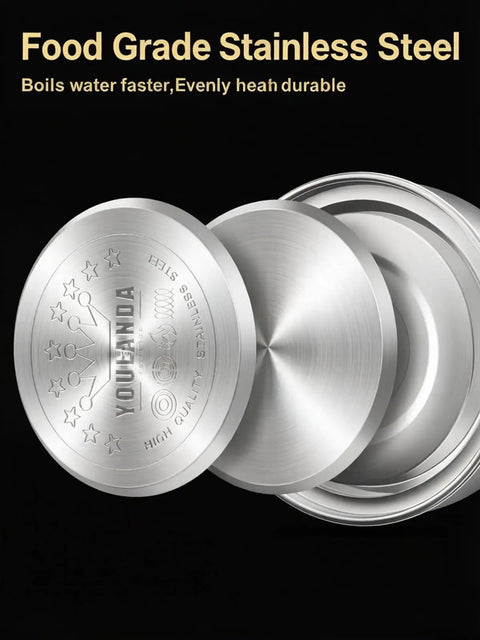 Stainless steel base of Stovetop Whistling Tea Kettle, 2 Quart Stainless Steel Pot For Tea And Coffee Lovers, 1.8L Food Grade Water Boiler.