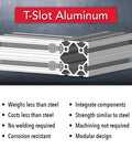 24 Inch 2X2 T Slotted Aluminum Extrusion Rail With Clear Anodized Finish Heavy Duty Modular Profile showing t-slot design and features.