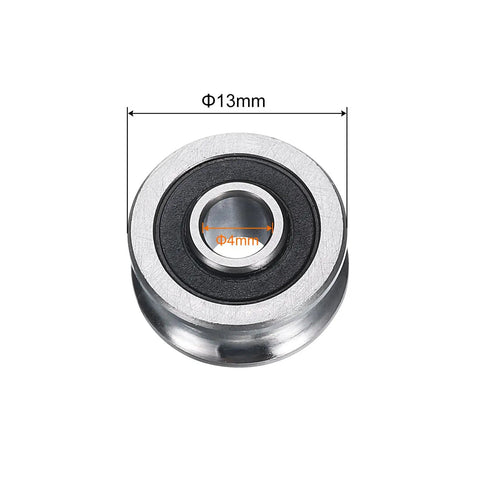 Smooth Operator U Groove Track Guide Bearings 8 Pack With Rock Solid Abec 3 Chrome Steel Linear Rollers 4Mm X 13Mm X 6Mm Sealed Wheel Runners For Smooth Slider Jobs Dang Good Quality showing detailed dimensions.