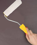 Small Paint Roller Covers 10 Pack, Reusable Cotton Fiber Sleeves, Smooth Operator Design For Wall And Ceiling Jobs, Quick Swap Feature For No Sweat Painting And Slick Finish, yellow handle roller ready for painting.