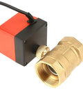 Pro Grade Two Way Motorized Ball Valve Crafted From Heavy Duty Forged Brass G1 One Half Inch Pipe Thread Dn40 Size close-up view.