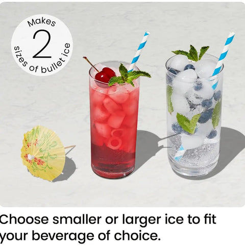 Dual Size Countertop Ice Maker For Home And Office, Fast 9 Ice Cubes In 7 Minutes, Large Or Small Bullet Ice with beverages