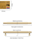 Premium Knurled Gold Cabinet Pulls Ten Pack Slick Seven Inch Center Metal Drawer Handles dimensions shown with credit card for size reference.