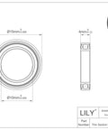 10 Pack 6700 Zz Miniature Ball Bearings 10X15X4Mm detailed schematic showing dimensions and design for RC components.